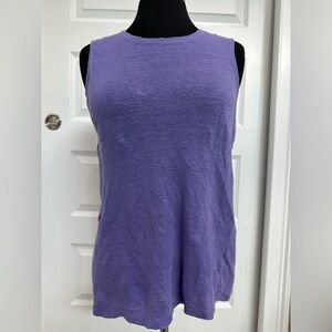 J.Jill Tank Top Women’s XS Love Linen Purple Relaxed Fit Tunic Coastal Flowy